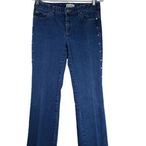 Michael Kors Womens Med Wash Side Studded Blue Denim Jeans Sz 4